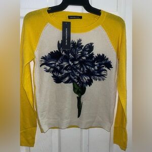 Samantha Sung cashmere sweater.Wild flower pullover .Size S.NWT